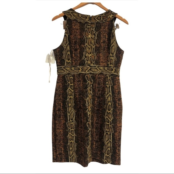 Madison Womans Dress Size 10 Sheath V Neck Sleeveless Animal Print Snake NWT - Picture 9 of 10